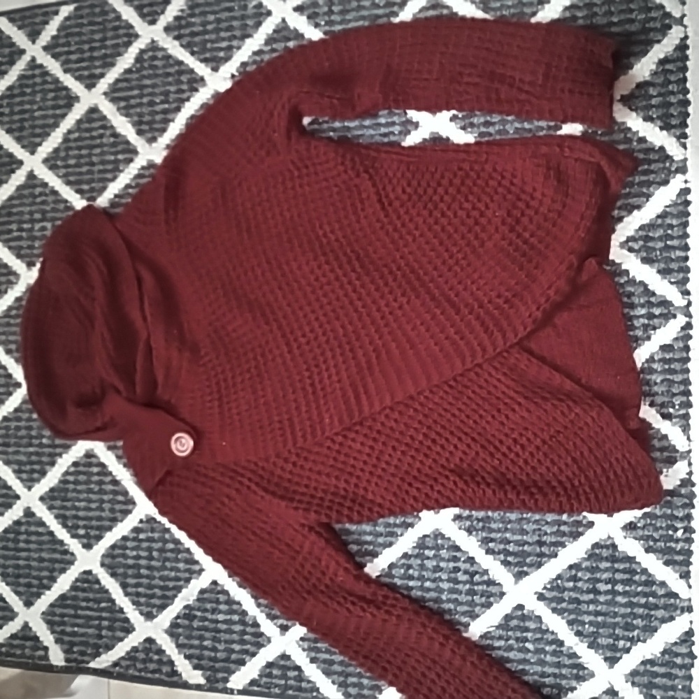 Maroon Button Sweater